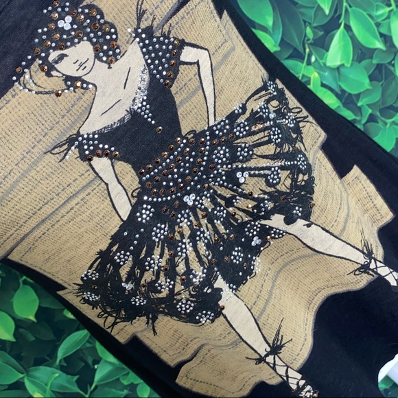 EMBELLISHED VINTAGE FASHION MODEL GRAPHIC TANK W/ OPEN BACK · SIZE S - Picture 4 of 6